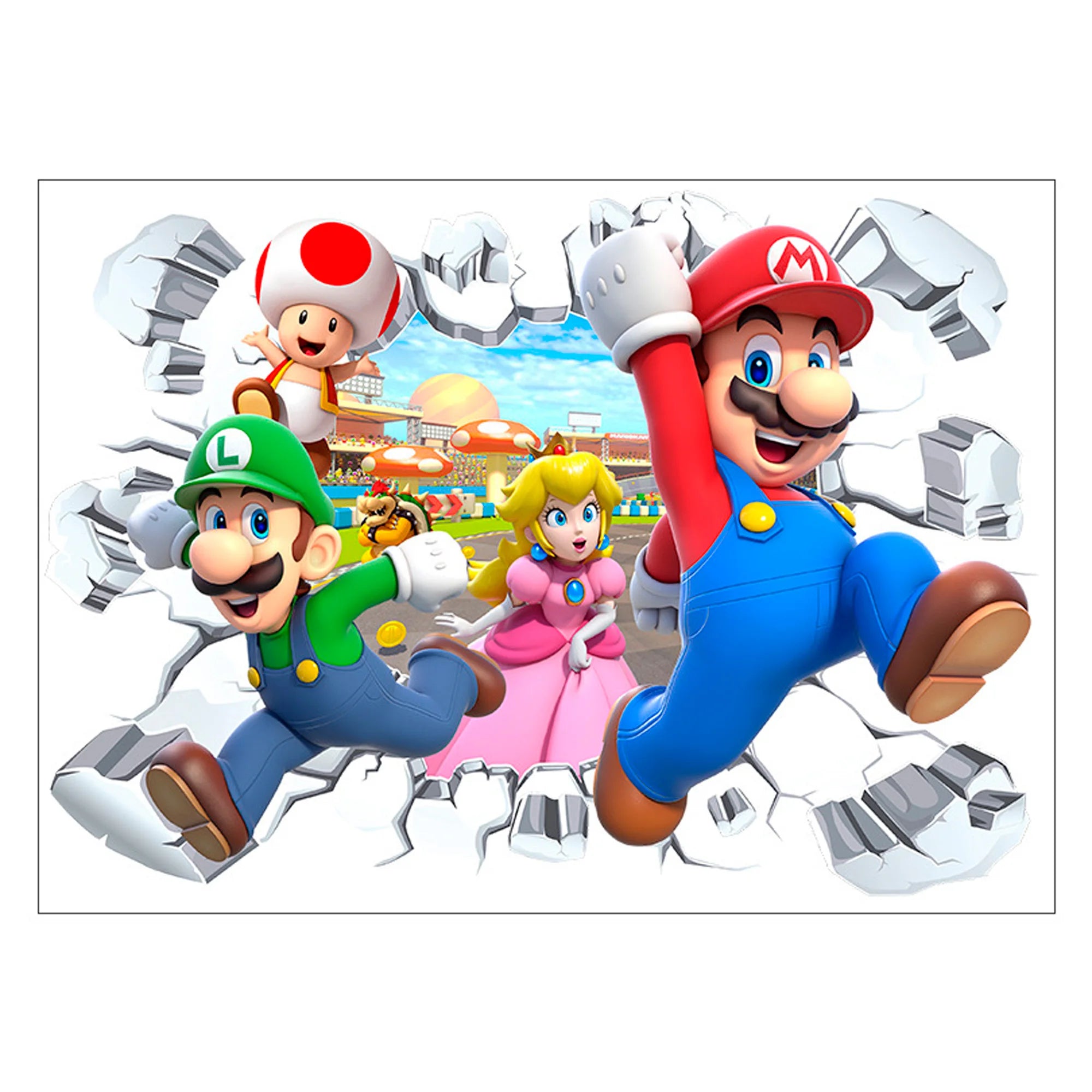Mario Wall Stickers, 1 Pcs Decal for Party Decorations or Huge Posters for Boys Room Nursery Livingroom and Door (14'' x 23.2'') Mario Wall Stickers, 1 Pcs Decal for Party Decorations or Huge Posters for Boys Room Nursery Livingroom and Door (14'' x 23.2'')